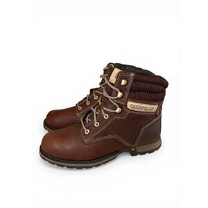 10W CAT Caterpillar Paisley 6” Work Boots Brown Leather EH SR Wide Women